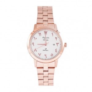 Alexandre Christie AC 1024 Rosegold White Steel Lady LDBRGSL